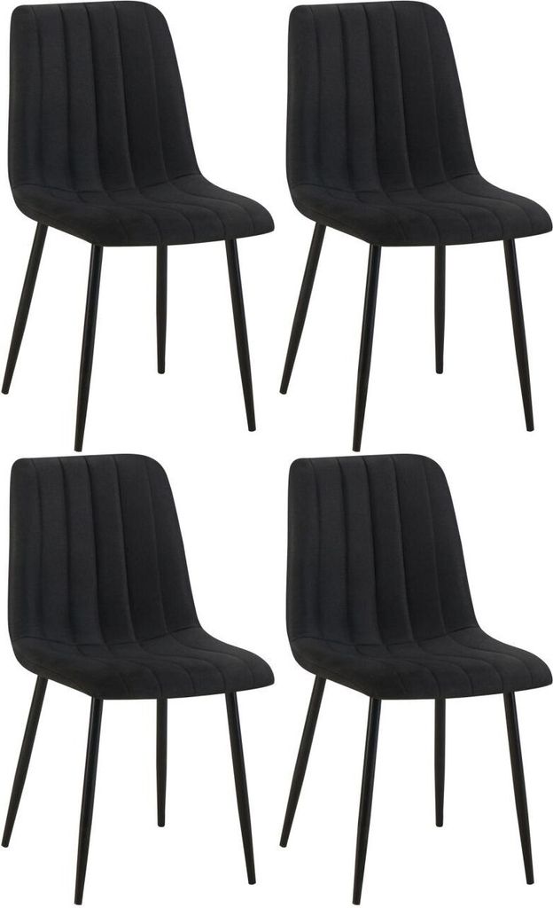 4er Set Stühle Dijon Stoff schwarz