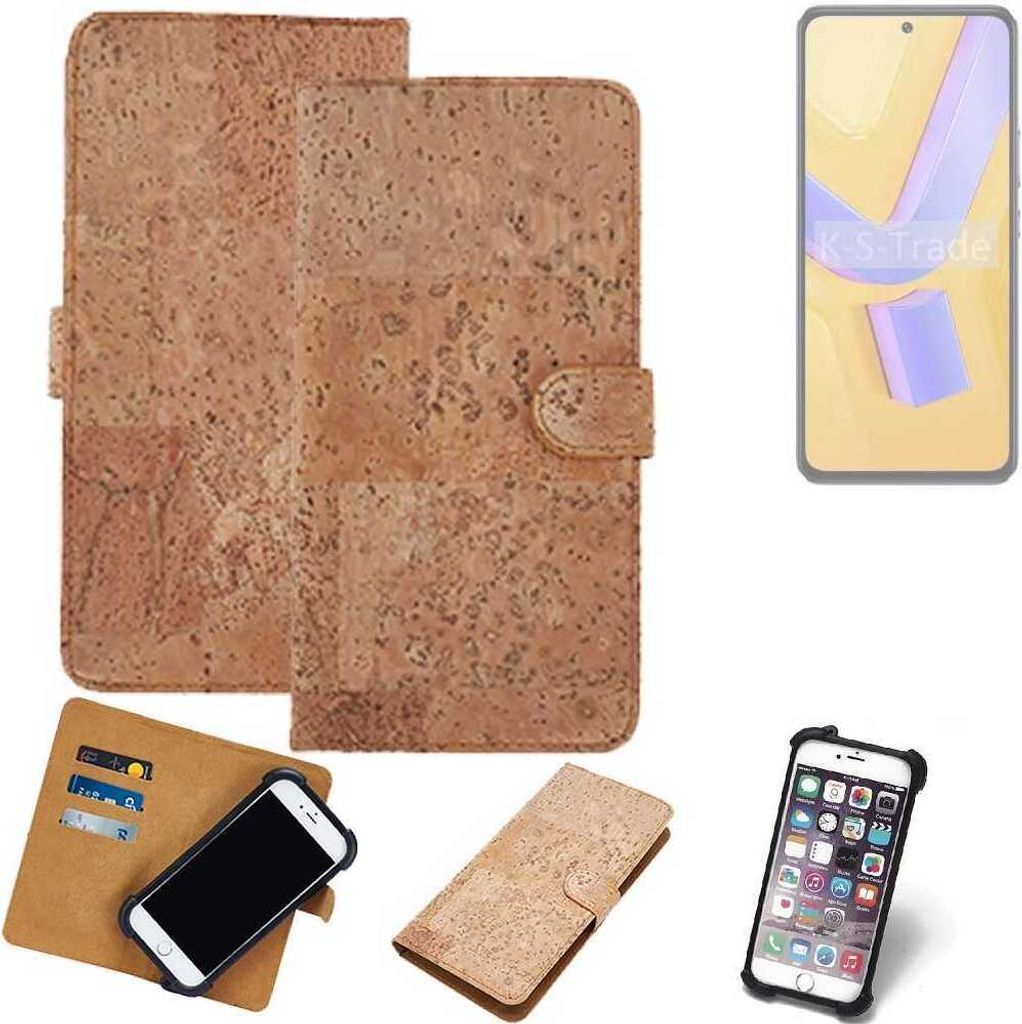 K-S-Trade Hülle kompatibel mit Vivo Y100 5G Kork Handyhülle Cover Schutzhülle TPU Case Bumper in Hellbraun, (1x)