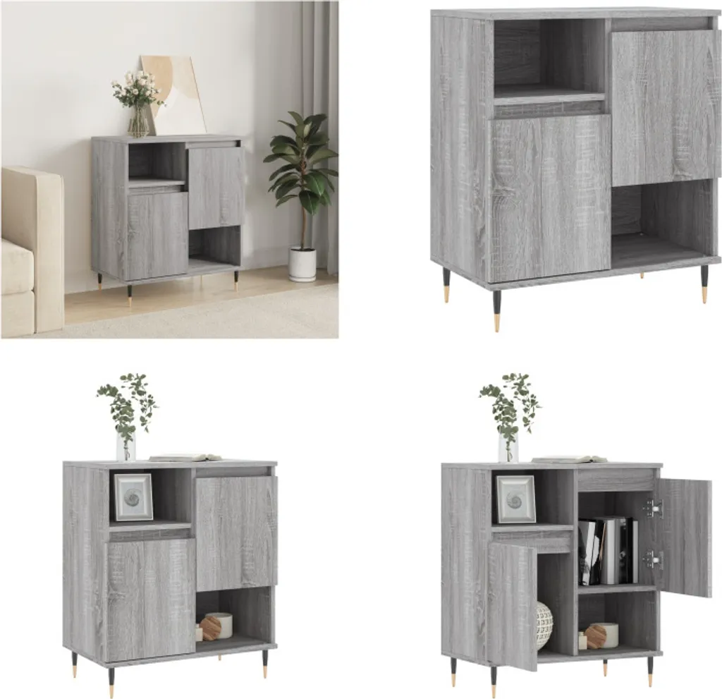 vidaXL Comò Grigio Sonoma 60 cm - Credenza Salvaspazio Legno