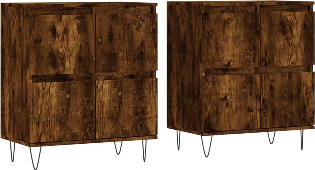 Sideboards 2 Stk. Räuchereiche Holzwerkstoff