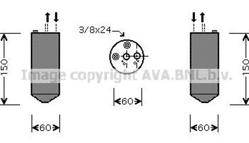 Bouteille déshydratante clim pour Nissan Micra et Almera OE 921312J966