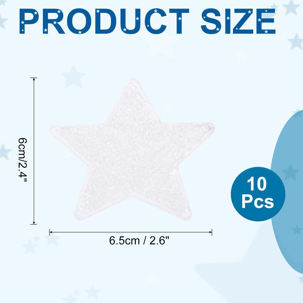 10 Stš¹ck Sterne Patches zum Aufbš¹geln, 6cm Pailetten Flicken zum Aufbš¹geln, Bestickte Aufn?her zum Aufbš¹geln fš¹r Hut Jeans Kleidung ...