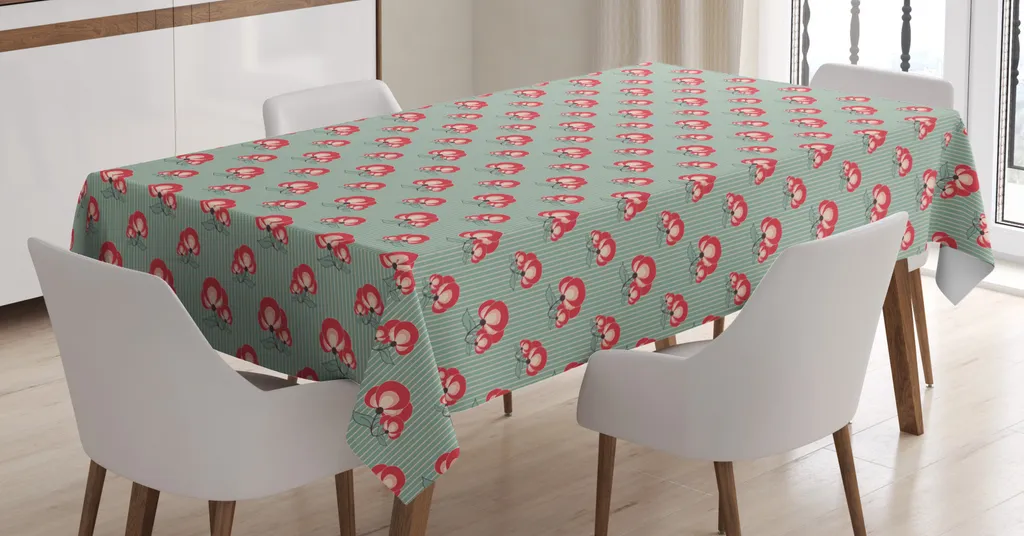 Tovaglia da Esterni ABAKUHAUS 140x240 - Fiori e Strisce Resistenti