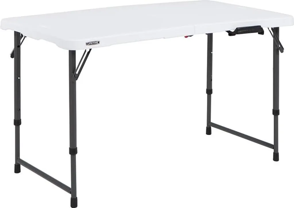 Table pliante 121 cm réglable en hauteur - Structure acier ultra stable