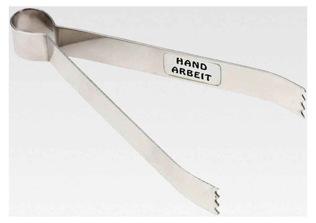 12 cm Kohlezange aus Stahl für Räucherkohle rostfrei Handarbeit