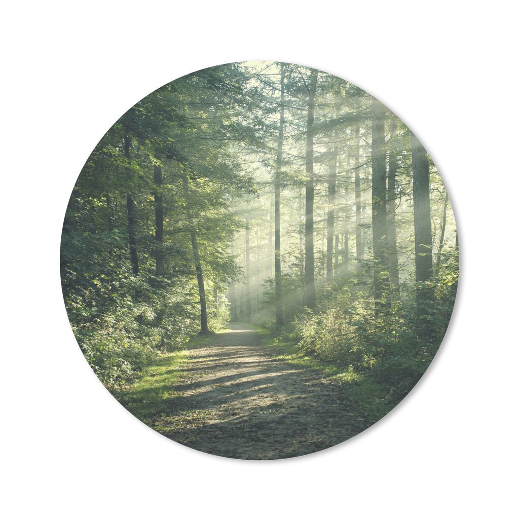MuchoWow Mauspad Mousepad Wald - Licht - Weg 20x20 cm - Mousepads - Maus Mat - Pad - Mausunterlage - Schreibtischmatte