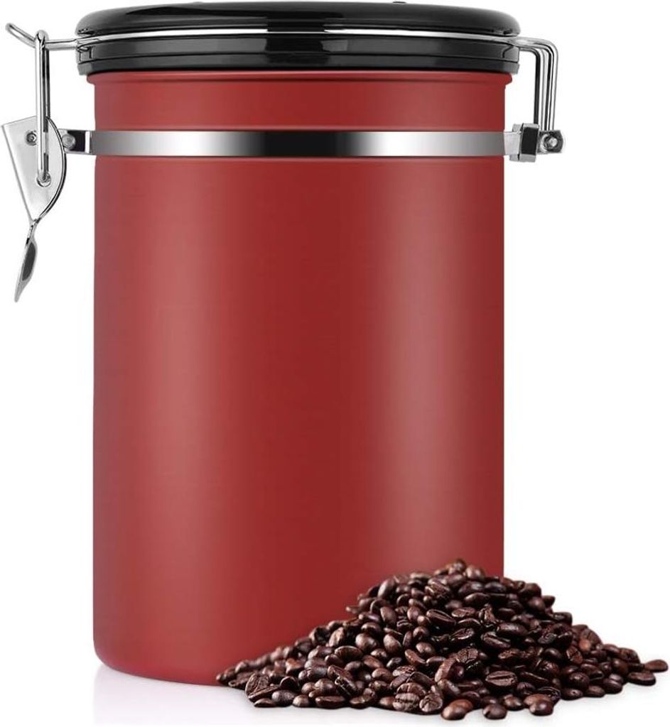Luftdichter Kaffeebehälter - 1,8L - Edelstahl - Mit Zeitkompass