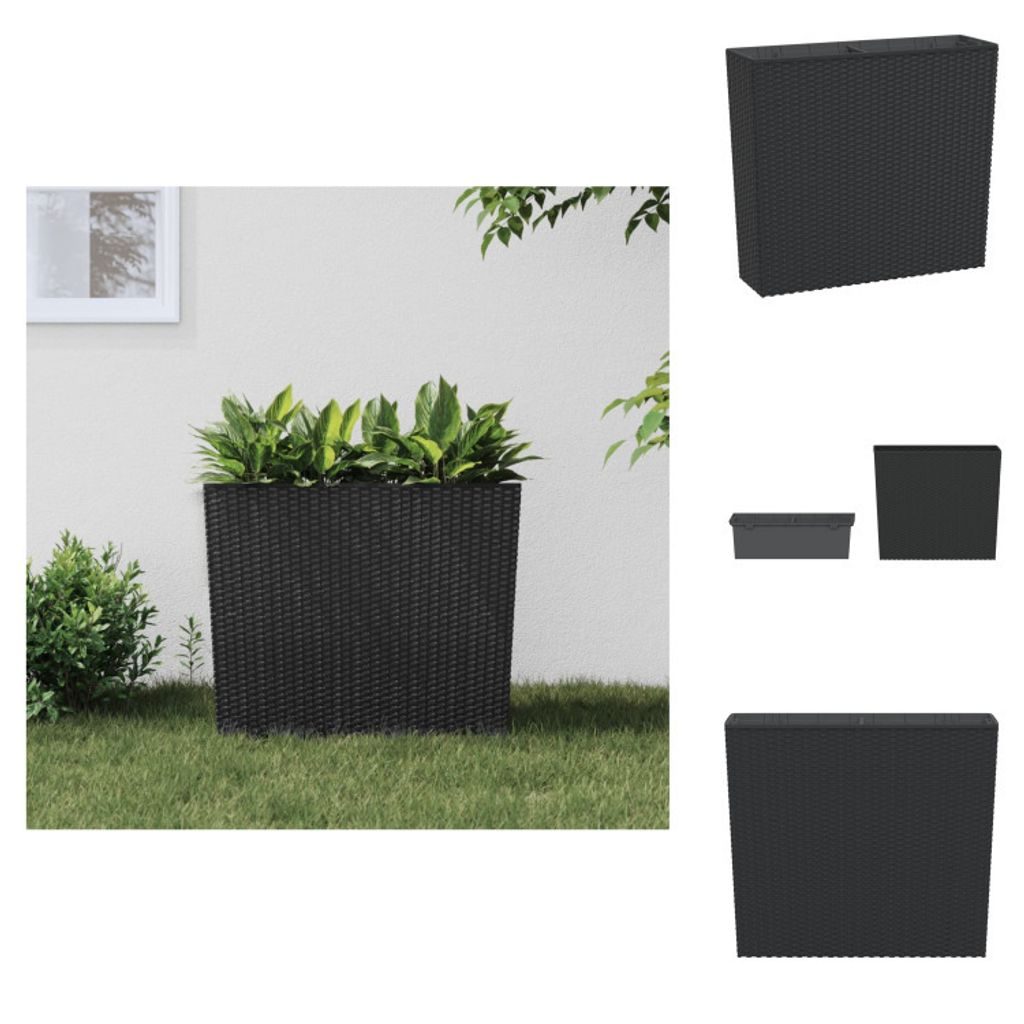 vidaXL Pflanzkübel mit herausnehmbaren Einsatz Anthrazit 12/44 L PP - Blumentöpfe & Pflanzgefäße