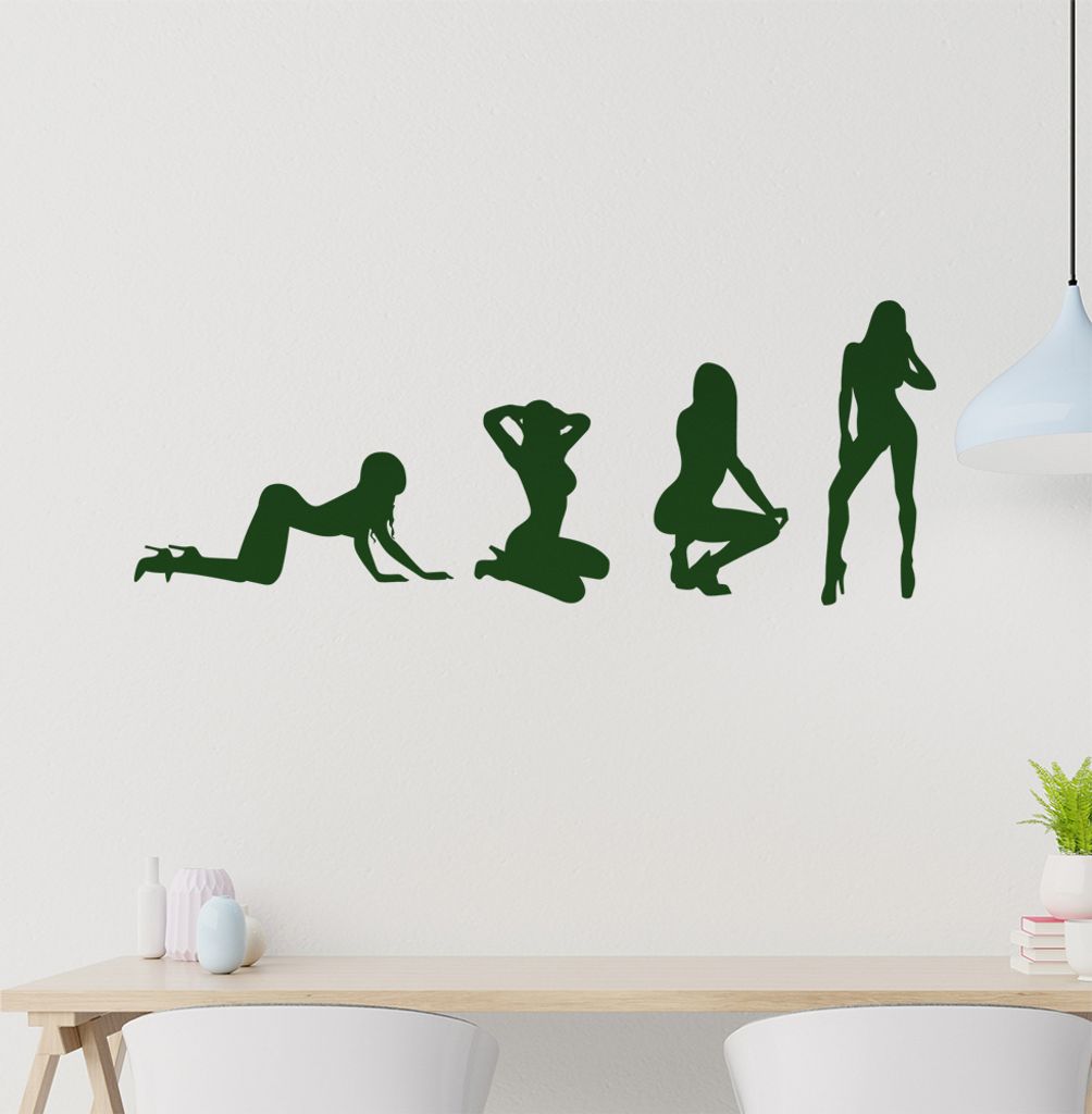 Sexy Girl Gogo Evolution Wandtattoo Wandaufkleber Wall Sticker - Dekoration, Küche, Wohnzimmer, Schlafzimmer, Badezimmer