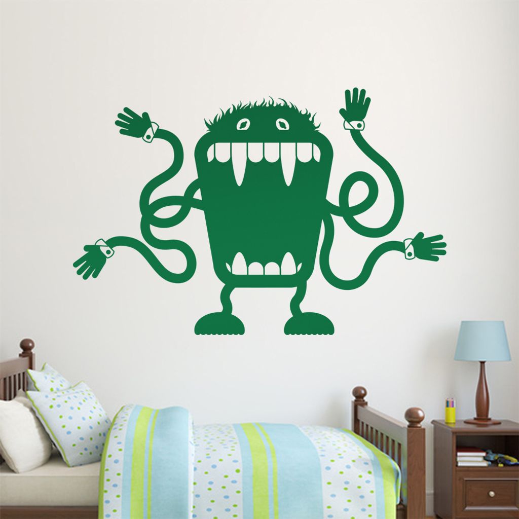 KIWISTAR Monster mit langen Armen Wandtattoo in 6 Größen - Wandaufkleber Wall Sticker - Dekoration, Küche, Wohnzimmer, Schlafzimmer, Badezimmer