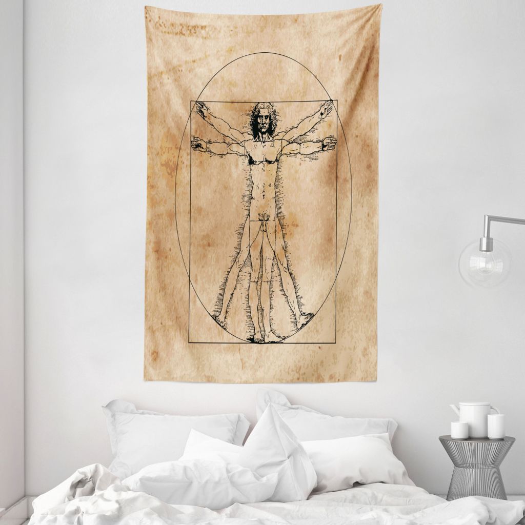 ABAKUHAUS Anatomie Wandteppich und Tagesdecke, menschliche Malerei aus Weiches Mikrofaser Stoff Waschbar ohne Verblassen Digitaldruck, 140 x 230 cm...
