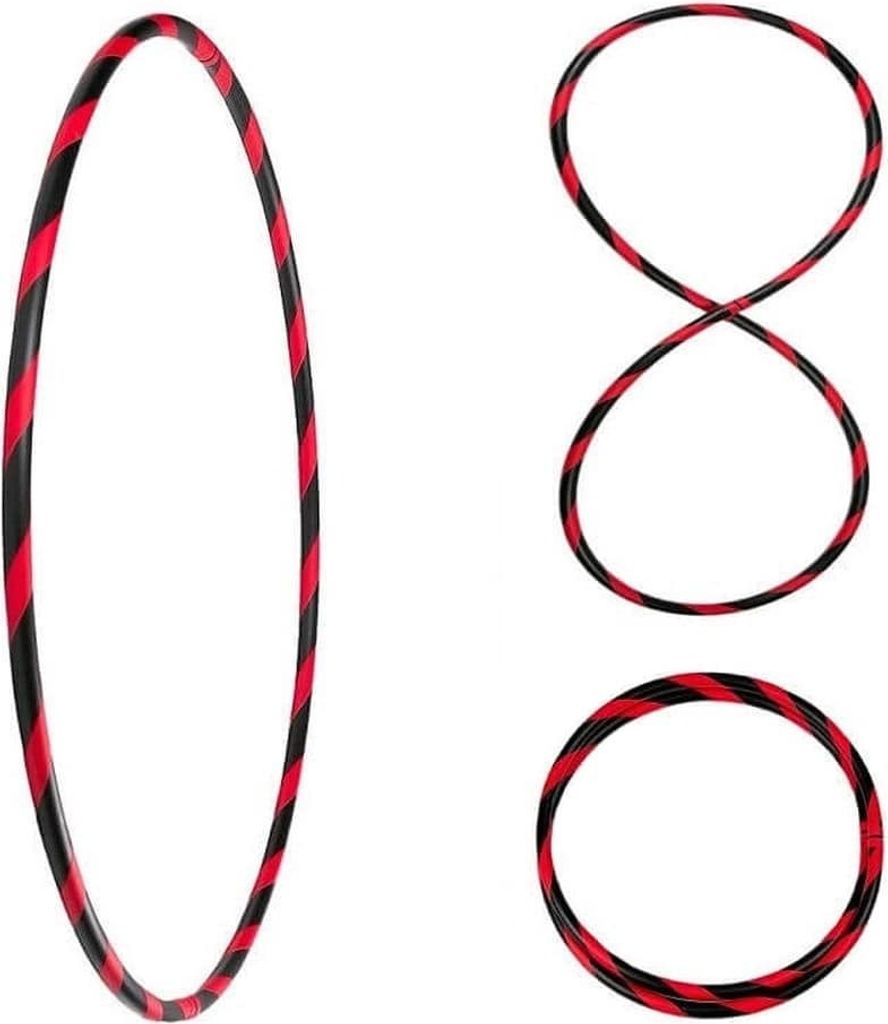 Bunter Hula Hoop Reifen, faltbar, Ø95cm Schwarz-Rot