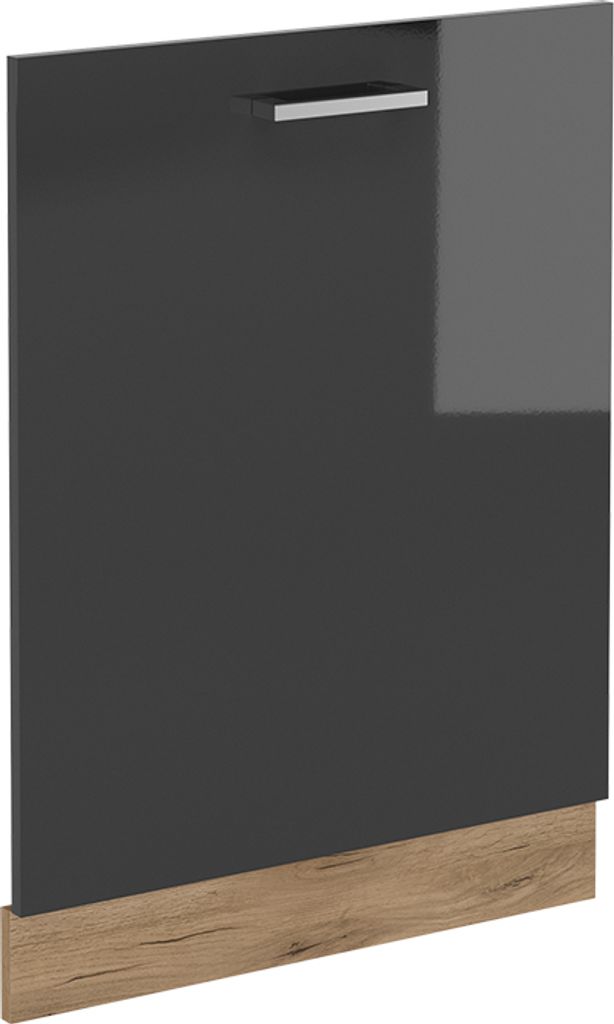Vicco Geschirrspülblende R-Line, 60 cm ohne Arbeitsplatte, Anthrazit Hochglanz/Goldkraft Eiche
