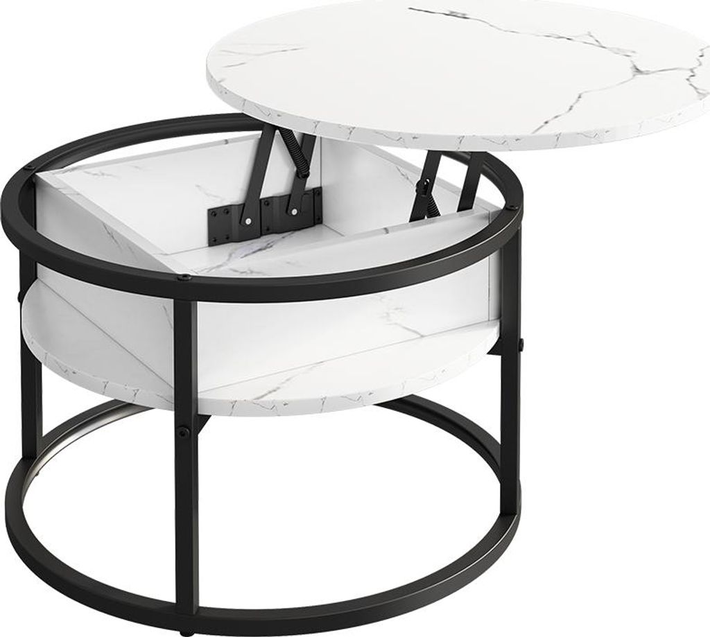 Couchtisch Vicco Marlo Marmor Weiß 57 x 57 cm, Model 55940 Produktbild 