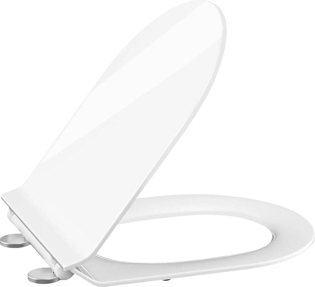 WC-Sitz - D-Form - Extra Flach - Absenkautomatik Soft-Close - Schnellverschluss - PP-Kunststoff - Gelb