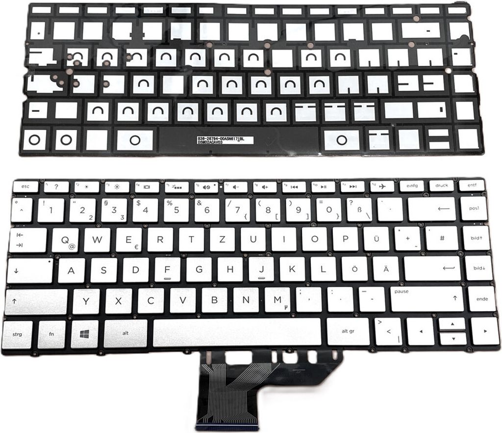 DEUTSCHE-Tastatur Keyboard Beleuchtung kompatibel für HP Spectre x360 13-w000