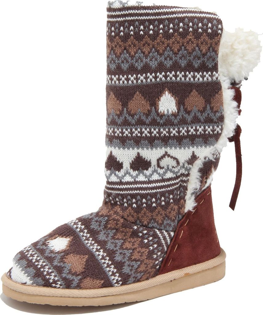 0732M stivali donna marroni SUGAR INSIDE ECO FUR Stiefel Schuh Frauen