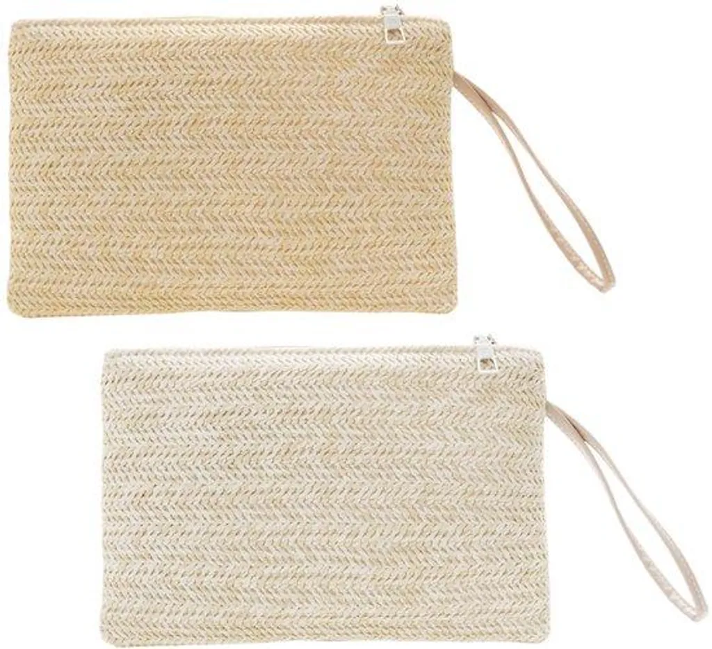 Sac de plage bohème en osier avec anses tressées - Accessoire d'été léger