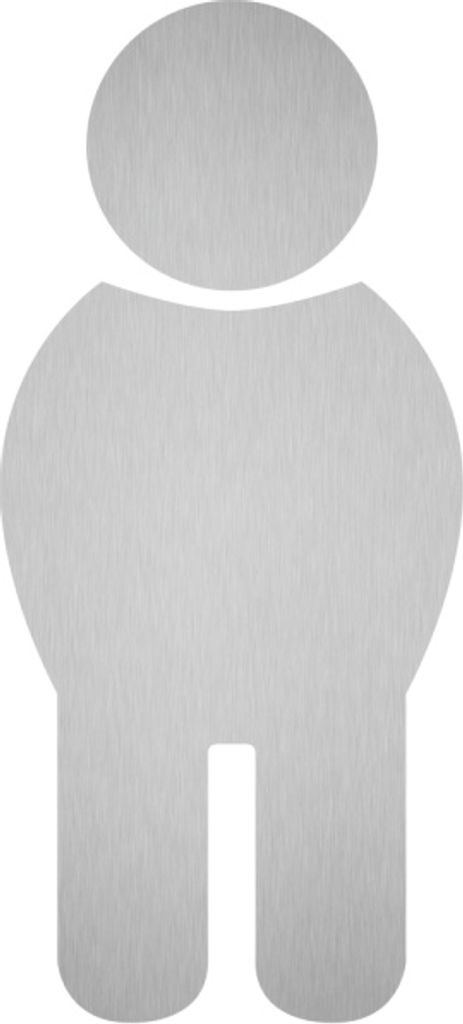 Aufkleber - Piktogramm WC Herren, Edelstahl, selbstklebend, 68x150 mm