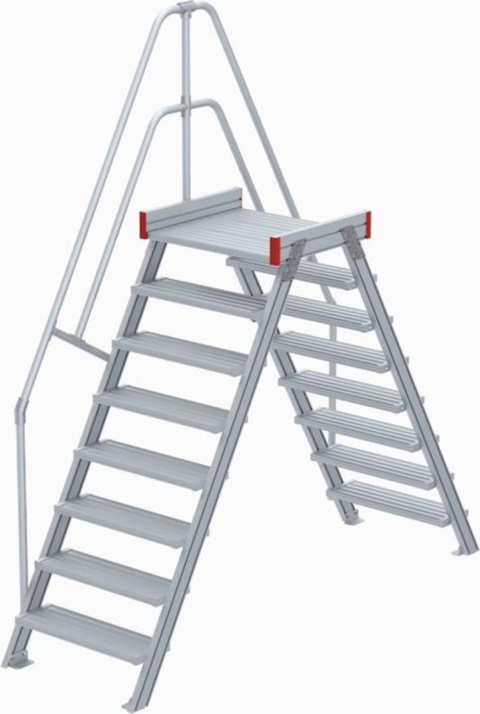 Euroline 512 Überstieg 60° 600mm Stufenbreite 2x8 Stufen Alu gerieft