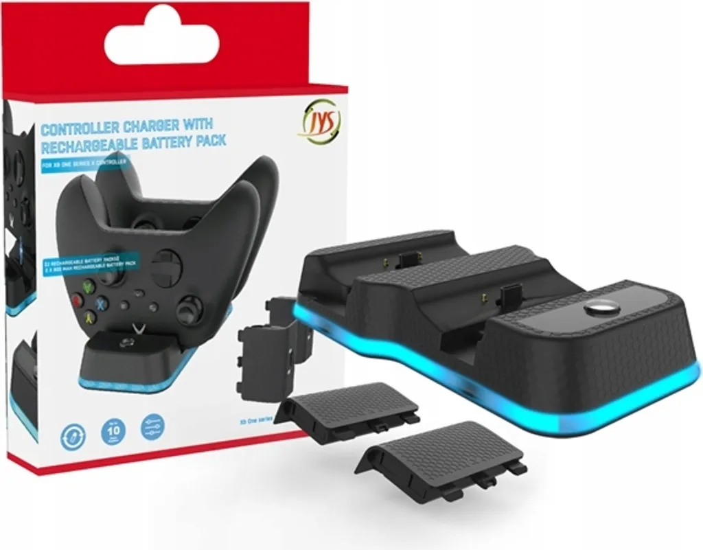 Double Chargeur de Manette Xbox One X avec 2 Batteries JYS-X129 Noir