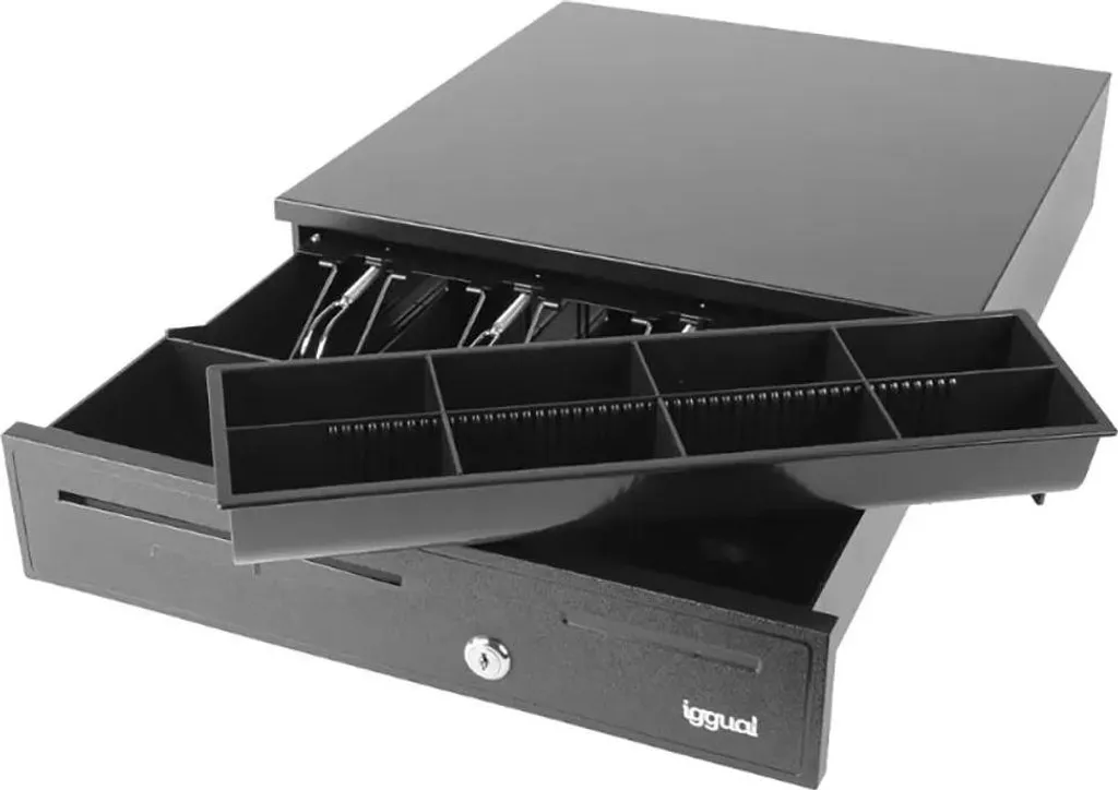 Cassetto Portamonete Iggual IRON-20 Nero 42cm - Sicurezza POS RJ11 - 4