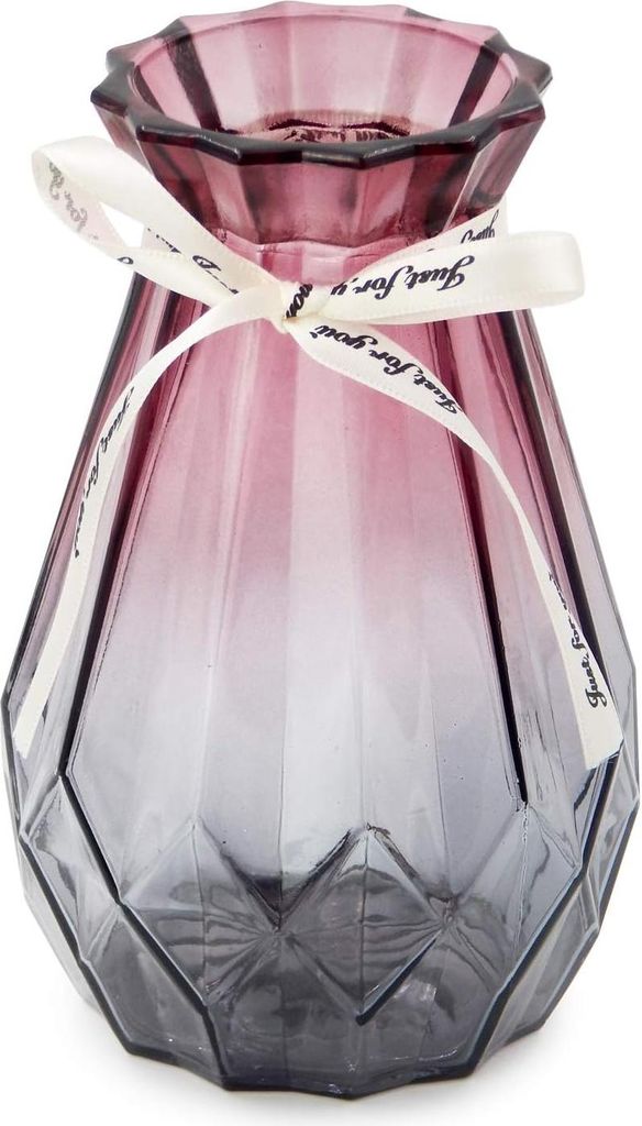 Glasvase mit Farbverlauf Mehrfarbig Geometrisches Facettendesign Blumenvase für Hochzeiten, Veranstaltungen, Dekorationen, Arrangements, Florales,...