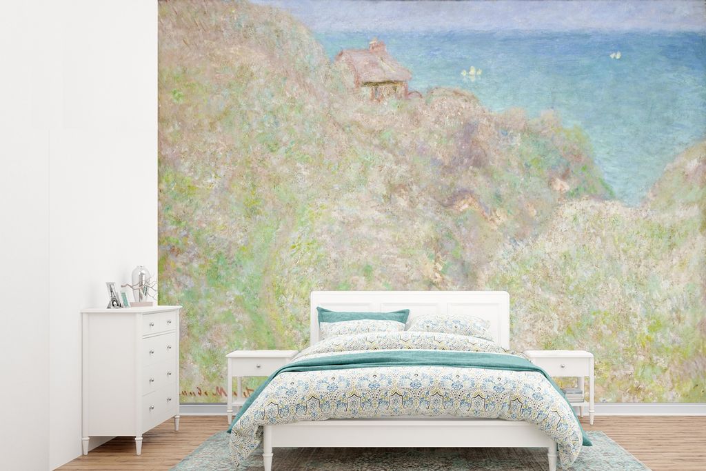 MuchoWow Fototapete für Wohnzimmer oder Schlafzimmer Wandtapete Vinyl Motivtapete Le Petit-Ailly, Varengeville in der Sonne - Gemälde von Claud...