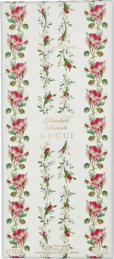 A box for Gucci Moonlight Serenade Eau de Parfum, decorated with floral patterns.