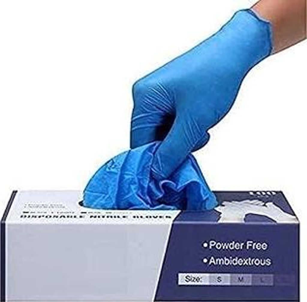 PANKTI Surgicals Nitril-handschuhe, puderfrei, Lebensmittelqualität, Einweg-Handschuhe, Blau