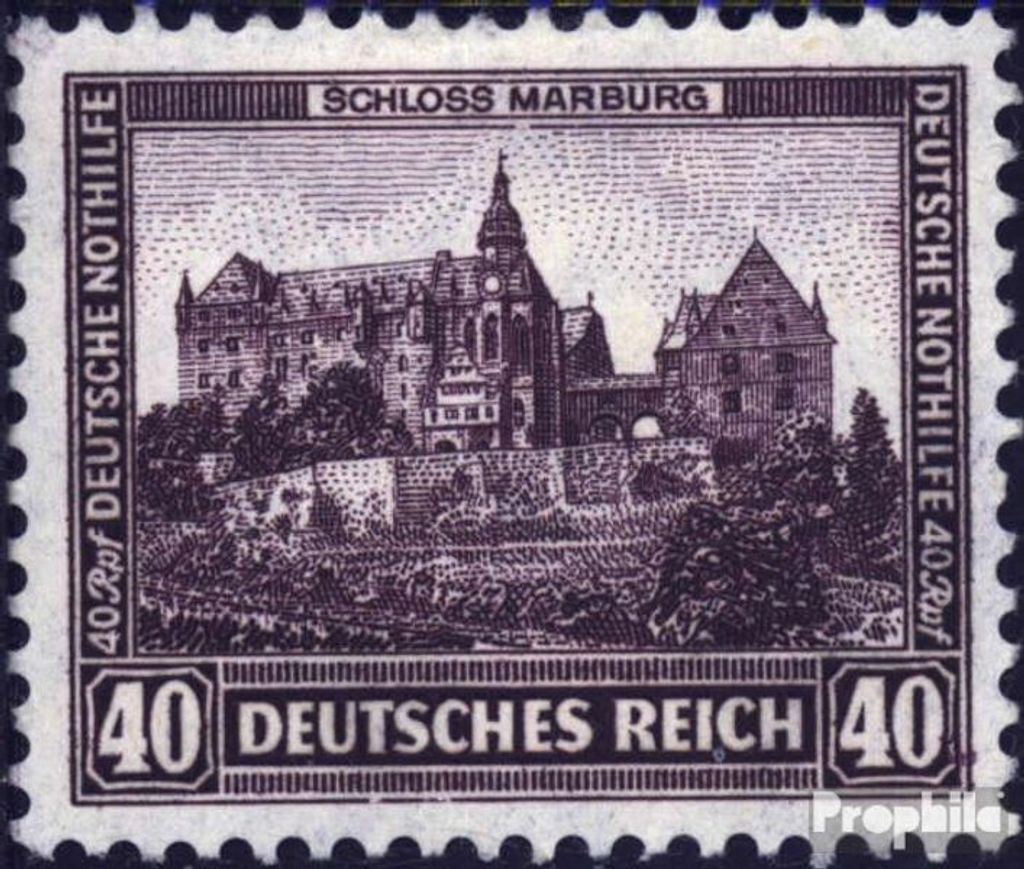 Briefmarken Deutsches Reich 1932 Mi 478 mit Falz Nothilfe:Burgen und Schlösser
