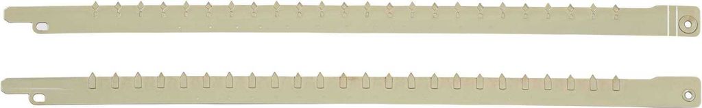 Two identical metal saw blades are shown against a white background.