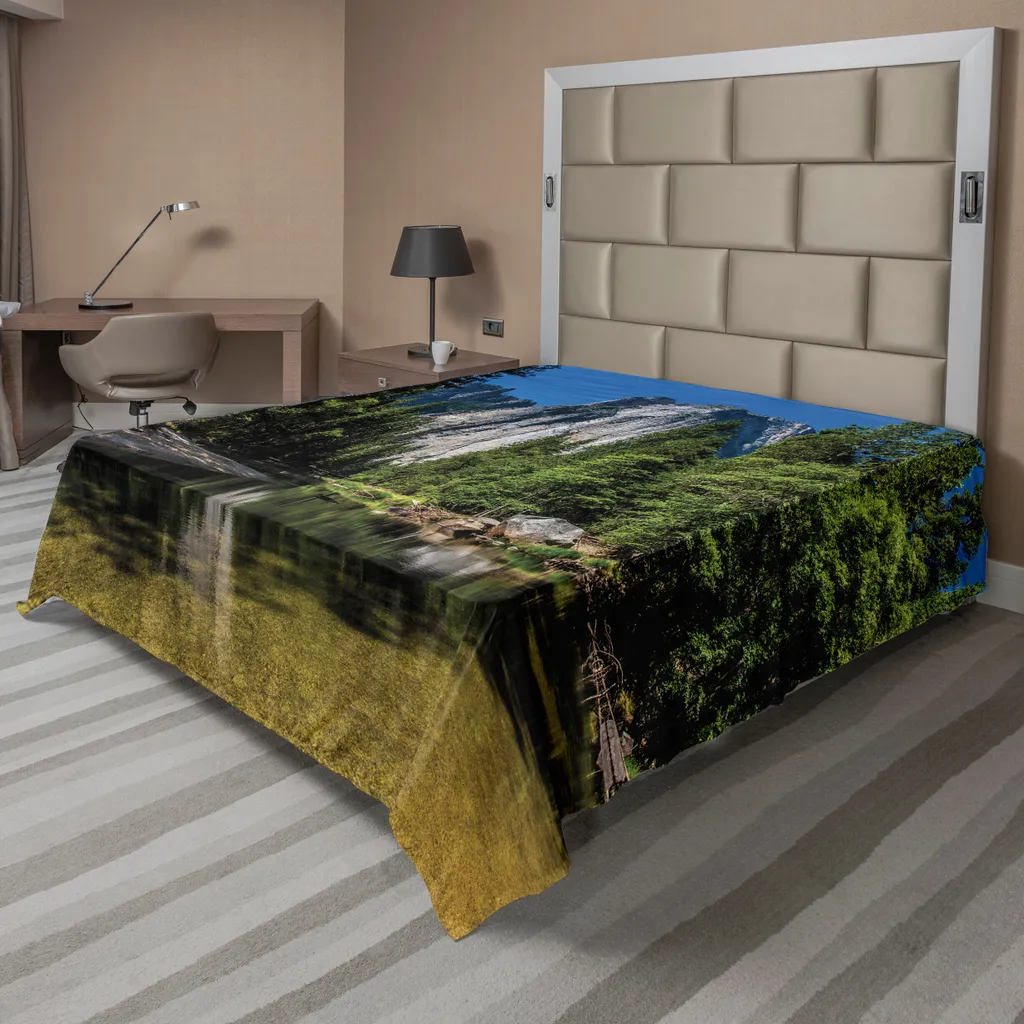 Drap de lit confortable Yosemite, impression falaise granit, 260 cm