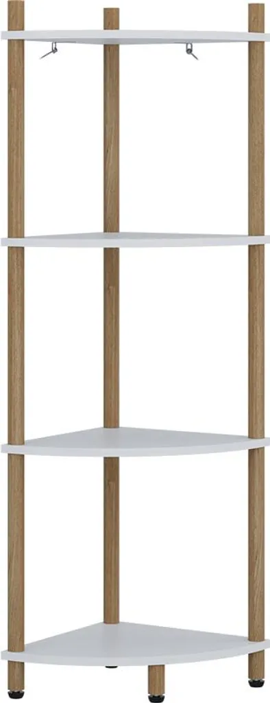 Bibliothèque d'angle compacte 102 cm Vicco Bivio 4 compartiments bois - 2