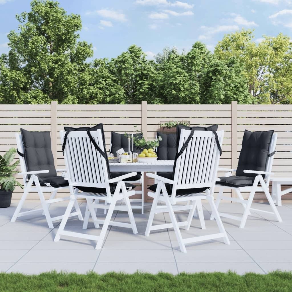 HOMMIE Gartenbankauflage - CLORIS - Hochlehner-Auflagen 6er set - modernes Design - Sitzkissen/Polsterauflage - Anthrazit Oxford-Gewebe DE532001 - ...
