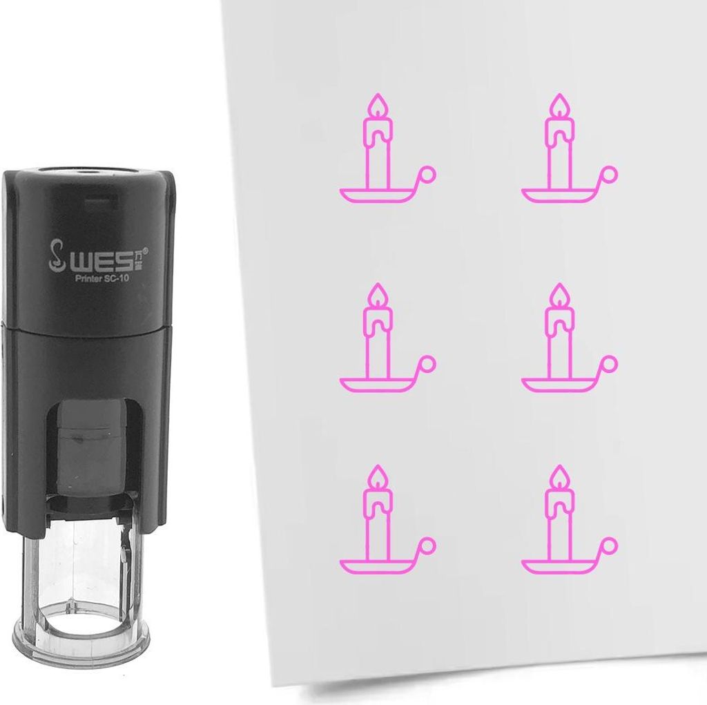 CombiCraft Selbstfärbender Stempel 'Kerze' in der Farbe Pink, Ø10mm