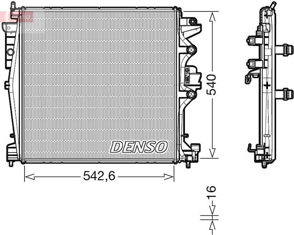 DENSO DRM01004 Kühler Wasserkühler Motorkühler für ALFA ROMEO GIULIA (952) Stelvio (949)