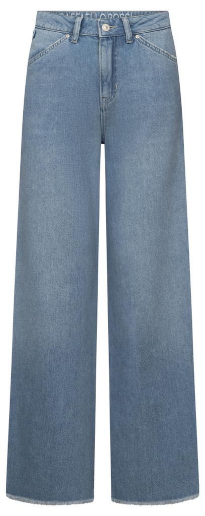 Raffaello Rossi Sena P Jeans mit hoher Leibhöhe, weitem Bein und fransigem Saum