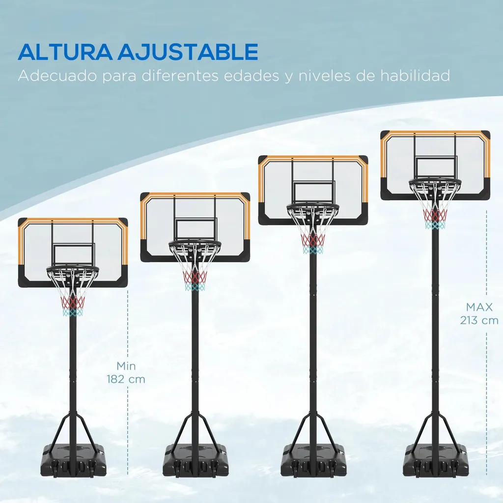 Panier de basket stable et mobile réglable 2m64 noir : fini les fixations - 8