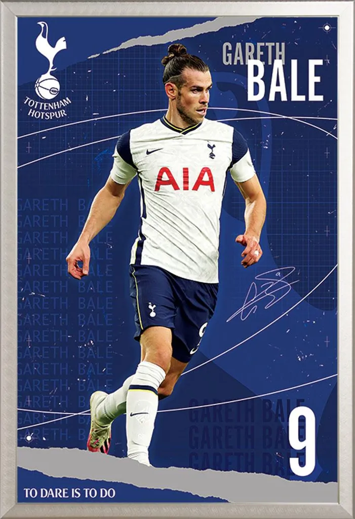 Poster Tottenham Hotspur Gareth Bale avec Cadre Shinsuke Maxi Argent