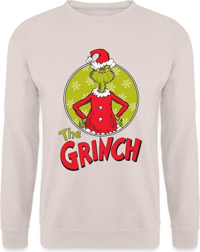 Spreadshirt Der Grinch Logo The Grinch Uni Pullover, XL, Sand