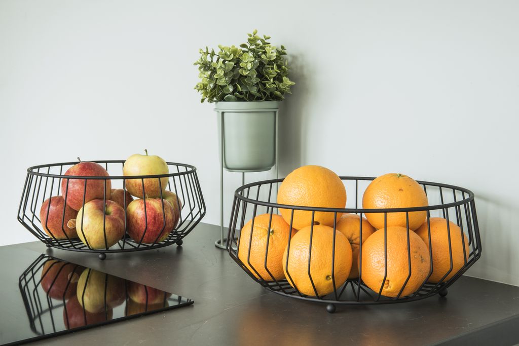 MYWIRE Obstschale GUSEN Aus Metall - Premium Obstkorb In Resedagrün