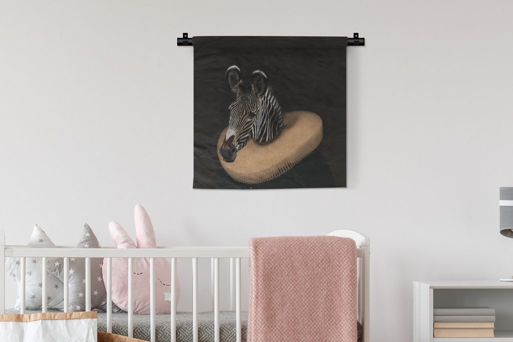 MuchoWow Wandteppich Wandbehang Zebra - Kunst - Kleidung 60x60 cm Tapisserie Dekoration Wandtuch - Dekorationen - Wand Decke