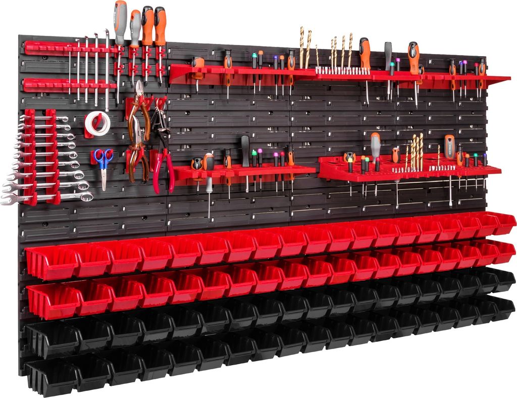 Nástenný panel na náradie 156 x 78 cm s 76 ks. Krabic Obrázok produktu 