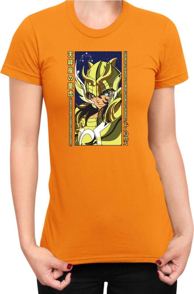 Damen T-Shirt Japan Anime Manga Saint Anime Seiya Libra Libra, Lady S / Orange