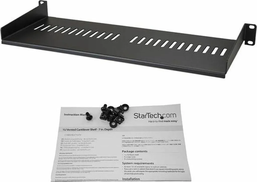 StarTech CABSHELF1U7V Ripiano Rack 1U 19" | Vented Rack Shelf
