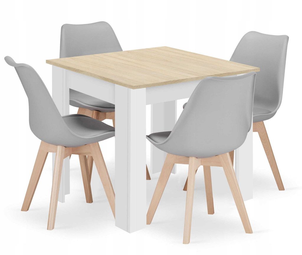 Jídelní set 1 + 4, stůl MADO 80x80 bílý + židle BALI MARK Obrázek produktu 