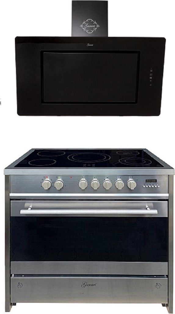 Gurari Elektro-Standherd GCH E 912 X + GCH S 155 BL 90 Prime Dunstabzugshaube 90 cm