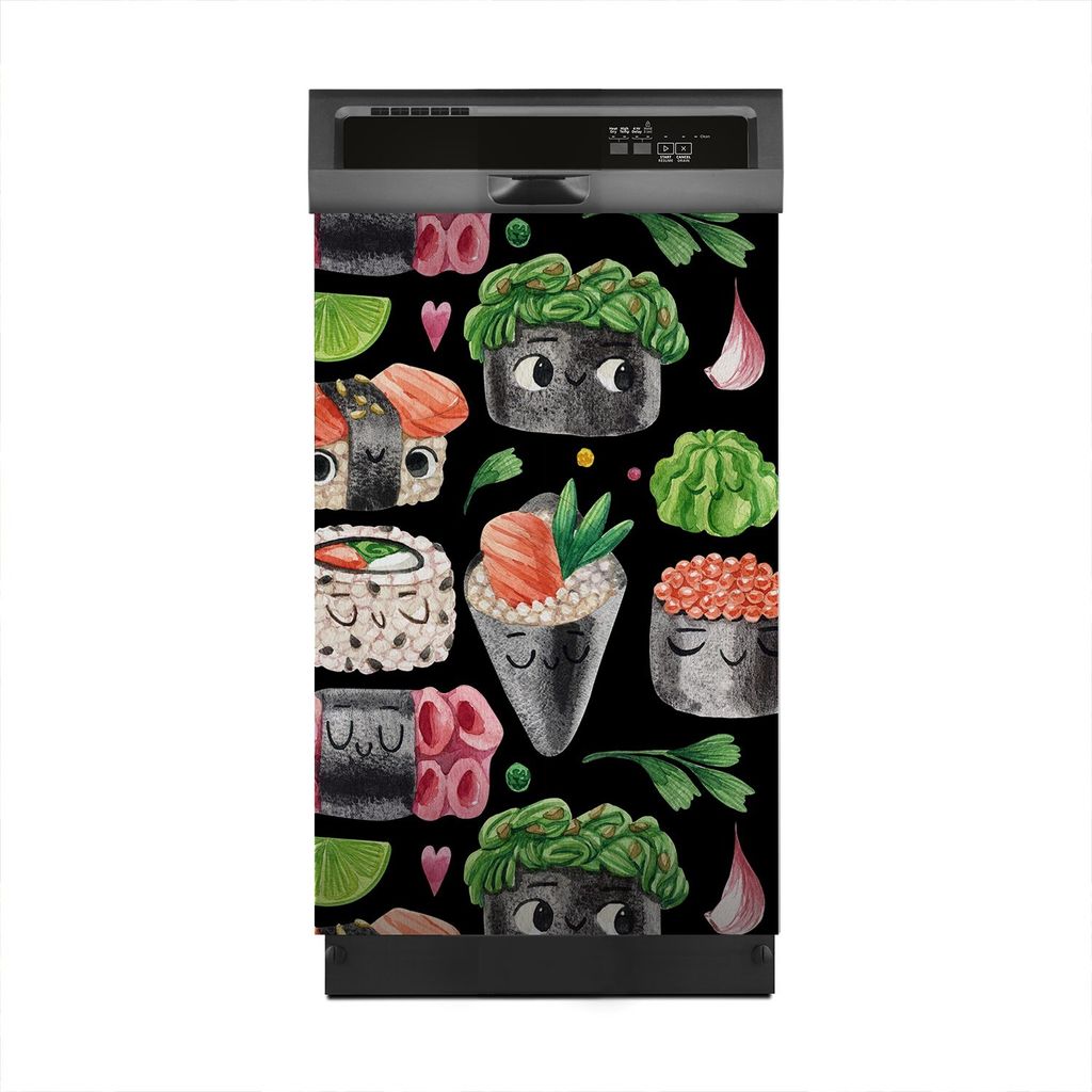 Aufkleber sticker 45x70 cm Dekorative folie Spülmaschine - Cartoon Sushi-Rolle