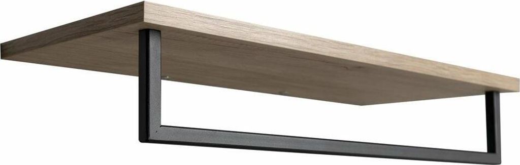 SKA věšák na ručníky s policí 600x250 mm, dub/černý matný Obrázek produktu 